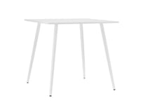 LOUNGITUDE Table à Manger carrée Square en métal Blanc - 80x80 cm