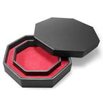 shibby - Plateau à dés avec Plateau à dés et Couvercle pour Tous Les Jeux de Table - 23,5 cm (Rouge)