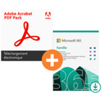 Pack Microsoft 365 Famille - 6 utilisateurs + Adobe Acrobat PDF Pack - 1 utilisateur - Abonnement 1 an