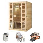 Holls - Sauna Neptune 2 places Holl's - Pack accessoires Premium pour sauna traditionnel Seau & Louche + Hygro/Thermomètre