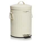 Charles Bentley 3L Retro Mini Pedal Bin Cream