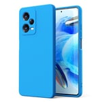 Byvuwiay Coque pour Xiaomi Redmi Note 12 Pro 5G, Ultra Mince Premium Housse Souple en Silicone Liquide, Coque de Protection pour Xiaomi Redmi Note 12 Pro 5G - Bleu Ciel