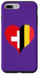 Coque pour iPhone 7 Plus/8 Plus Coeur pour Fier Suisse Belge Un Drapeau Belgique Suisse