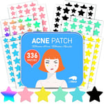 LitBear Acne Pimple Patch, 6 Colors 336 Dots Star Pimple Patches with Case, Tea Tree Oil & Centella Oil, Hydrocolloid Acne Pimple Patches for Face Cute Zit Patches Pimple Stickers Acne Dots