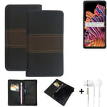 Phone Case + earphones for Samsung Galaxy XCover Pro Wallet Cover Bookstyle prot