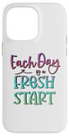 Coque pour iPhone 14 Pro Max Citation inspirante « Each Day Is a Fresh Start »