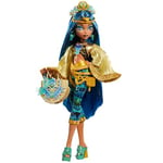 Monster High Cleo De Nile Doll with Glam Monster Fest Outfit and Festival Themed Accessories like Snacks, Band Poster, Statement Bag and More