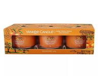 Yankee Candle Fresh Peach Set of 3 Soy Wax Scented Tealight Votive Jar Gift Pack