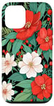 Coque pour iPhone 14 Pro Red Poinsettia Winter Christmas Botanical Xmas Flower