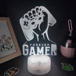 Game Over Neon Lampa 3d Led Rgb Illusion USB Nattlampor Födelsedag Cool present till vän Säng Spelrumsbord Färgglad dekorationLava lampfot C