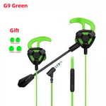 Green OlPG-Écouteurs filaires avec microphone et micro, casque de jeu, écouteurs jack 3.5mm, stéréo 3D, écouteurs intra-auriculaires pour téléphone, PC, ordinateur portable ""Nipseyteko