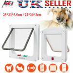 4 Way Small Medium Large Pet Cat Dog Lockable Safe Plastic White Frame Flap Door