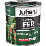 Julien - Peinture Fer Anti-Rouille Brillant - Portes, grilles, portails, mobilier de jardin en métal - Vert Potager 0,5 l