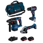 BOSCH Kit BK3012BAG (GBH 18V-22 + GSR 18V-90 C + GWS 18V-7 + 2 x 5,0 Ah + GAL18V-40 + HDBAG)