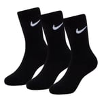 Nike Lot composé de 3 Paires de Chaussettes Socks, Blanc/Noir, Taille Unique Mixte