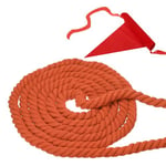 PATIKIL 15 Feet Tug of War Rope for Adults Teen, 3-Strand Natural Twisted Cotton Rope with Flag for Yard Game Team Building Activities, Orange