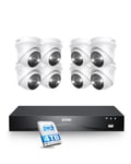 ZOSI Kit de Caméra de Surveillance Extérieure 32CH 4K, 8X 8MP PoE IP Caméra Extérieure avec Audio 2 Voies et 4To HDD NVR, Détection AI de Personnes et Véhicules, Vidéo Surveillance 24h/24, 7j/7, C225