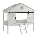 Paris Prix - Lit Cabane Enfant 'Barnie' 90x200cm Blanc