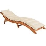 Deuba Coussin pour Chaise Longue rembourré crème 7cm d'épaisseur avec lanières Coussin pour transat Bain de Soleil