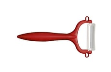 KYOCERA - CP10NRD - Eplucheur rasoir rouge avec lame céramique ultra tranchante - matériau sain qui ne rouille pas et n'oxyde pas les aliments
