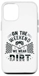 Coque pour iPhone 12/12 Pro Dirt Track Racing le week-end, nous portons un pilote de voiture Dirt Race