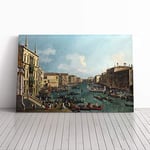 Big Box Art Canvas Print Wall Art Giovanni Canaletto Regatta on The Grand Canal | Mounted & Stretched Box Frame Picture | Home Decor for Kitchen, Living Room, Bedroom, Multi-Colour, 20x14 Inch