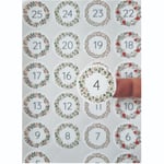 25 Christmas DIY Advent Calendar Number Holly Candy Cane Stickers Labels Holly