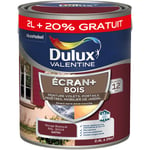 ECRAN+ BOIS - Peinture satinée pour bois extérieur - Volets, portes, fenêtres, portails - Rouge Basque 2 L + 20% gratuit - Dulux Valentine