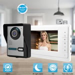 Drfeify Sonnette vidéo à vision nocturne 7 pouces LCD vidéo porte téléphone sonnette interphone caméra moniteur système de