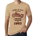 Homme Tee-Shirt Né Pour Rouler Un Moteur Légendaire Depuis 1963 - Born To Ride Legendary Motor Since 1963 - 61 Ans T-Shirt Graphique Idée Cadeau 61e Anniversaire Vintage Année 1963 Nouveauté