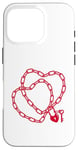 iPhone 16 Pro Cute Womens Intertwined Heart Chain Love Lock Valentine' Day Case