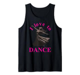 Silhouette of a woman dancing, I love to dance Tank Top