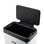 Kitchen Rubbish Waste Bin Recycling Wide Single Pedal Removable Inner 65L White