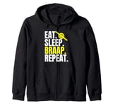 Eat Sleep Braap Repeat Float One Wheel Electric Skateboard Zip Hoodie