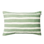 Chhatwal & Jonsson - Block Stripe Kuddfodral Sage/Off White 40x60 - Grön - Bomull