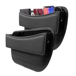 MainPi 2 Pièces Boîte de Rangement pour SièGe de Voiture,Organisateur Voiture en Cuir PU,Poche LatéRale de la Console,Multifonctionnel Stockage d'écart Siège Voiture pour Téléphones,Cartes,Clés