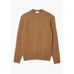 Sweat-shirt Lacoste  Pull torsadé  beige en laine