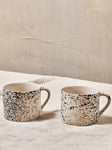 Nkuku Ama Splatter Mug, Set of 2, 200ml, White