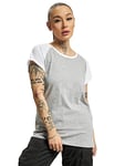 Urban Classics Women's Contrast Raglan Tee T-Shirt, Mehrfarbig (Grey/White 01219), 4XL