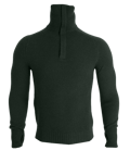 Tufte Bambull Blend Half-Zip Sweater - Deep Forest Melange - S