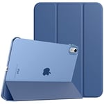 TiMOVO Coque Compatible avec iPad 10ème Génération 10,9 Pouces 2022 Étui, iPad 10 Coque, Légère&Mince Coque Arrière Translucide en PC, Housse Coque Trifold avec Réveil/Sommeil Auto, Marine Bleu