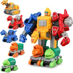 Dinosaur Toys Set for Boys Transformers Set Trex Cars Construction Age 4/5/6