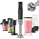 Cecotec - Katana TotalDestroy 1500XL DOubleKatana Hand Blender, 1500 w, Dual Blade System, 21 speed and Turbo, 4 blades with Black Titanium,