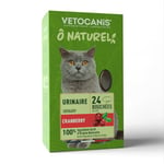 Vetocanis - Ô Naturel - Bouchées Urinaire Chat à la Cranberry - Friandises pour Chats à Utiliser comme Récompense pour Chat - Nourriture pour Chats - 24 Bouchées - 36g