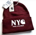 CARHARTT USA Workwear DEEP CUFF Bordeaux BEANIE NYC Hat UNISEX Mens Tags