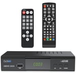 APM Décodeur TNT Full HD 1080p, Tuner TNT H.265 HEVC, Télécommande Simplifiée, Démodulateur DVB-T2 DVB-C Ports HDMI, Péritel, USB, Coax. Chaînes Terrestres Gratuites France Allemagne Espagne, 428002