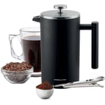 1000ml Cafetiere Coffee Maker French Press Plunger Double Walled Matt Black