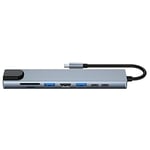 CRYPTON USB C Hub 8 in 1 Adapter USB C Hub HDMI Ethernet 3 x USB 3.0 Card Reader SD/Micro SD Card Power Supplied for MacBook Pro, iMac, Dell XPS, ChromeBook with USB C