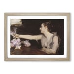 Big Box Art Madame Gautreau Drinking by John Singer Sargent Framed Wall Art Picture Print Ready to Hang, Oak A2 (62 x 45 cm)