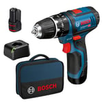 BOSCH-B TRAPANO 2 BATTERIE GSB 12V-15 -2Ah LI IN VALIGIA